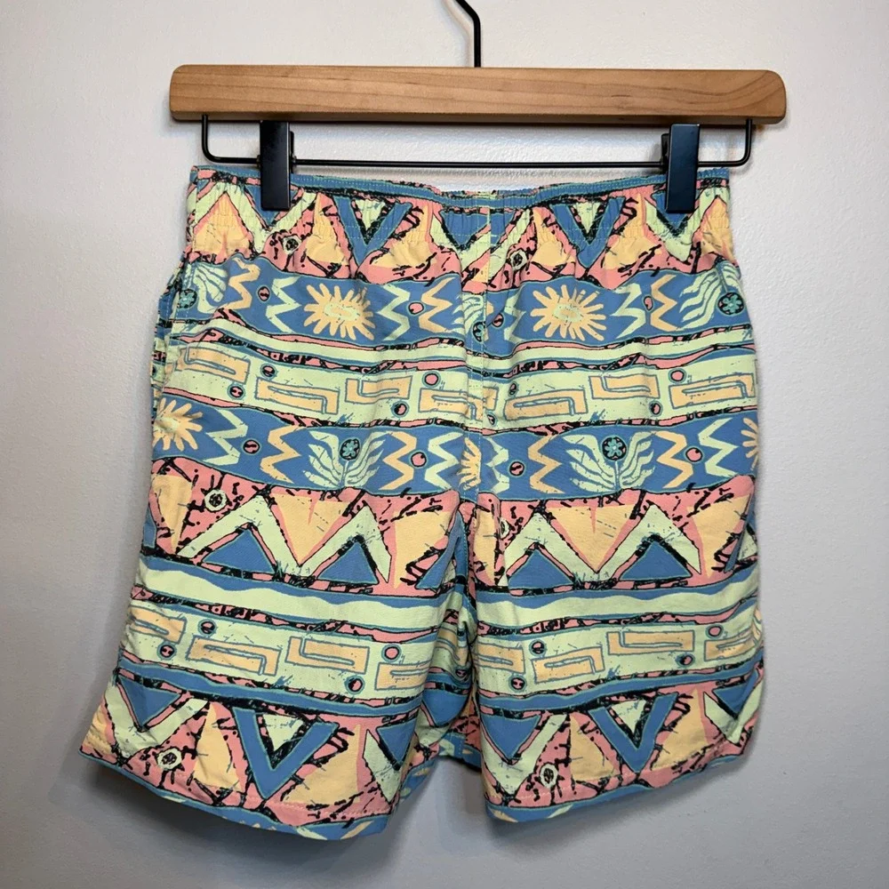Patagonia Kids Swim Shorts Trunks Geometric Tribal Sun Print Multicolor Large 12